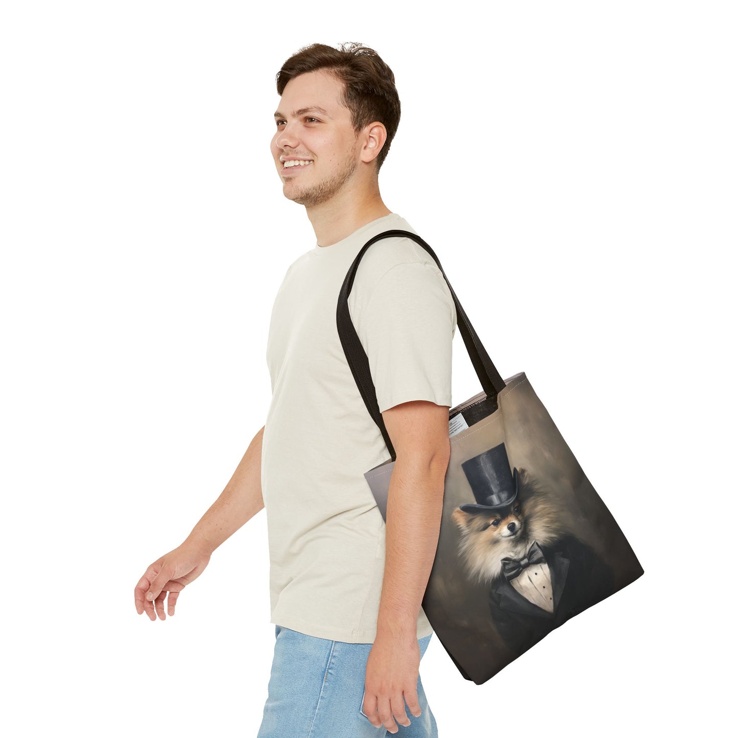 Regal Pomeranian Tote Bag, Eco-Friendly Canvas for Dog Lovers