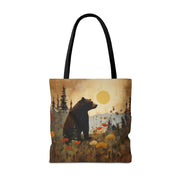 Bear Wilderness Canvas Tote Bag - Rustic Nature-Inspired Eco-Friendly Gift