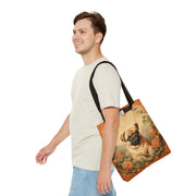 Charming Pug Floral Tote Bag, Perfect for Dog Lovers and Gifts