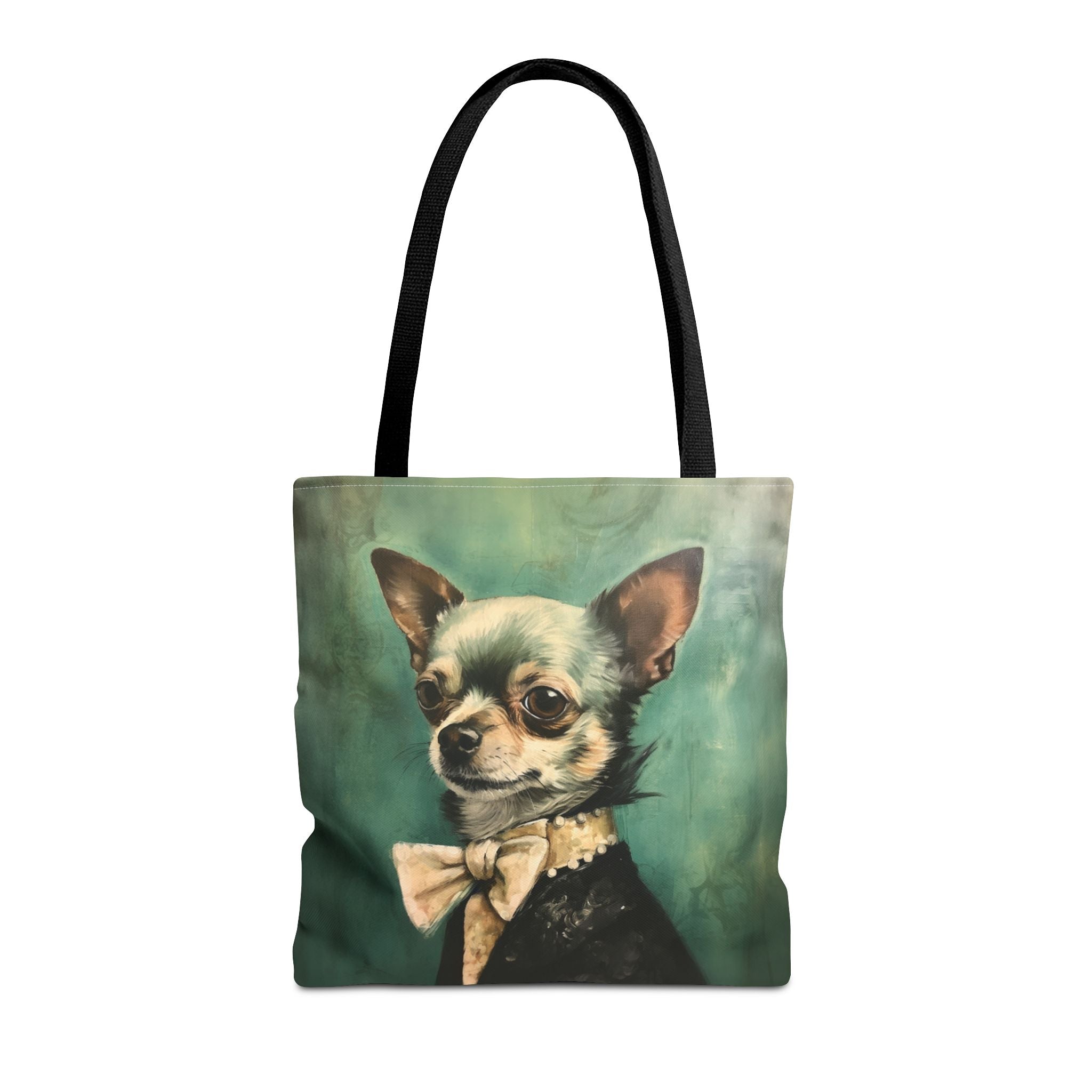 Chic Chihuahua Portrait Tote Bag, Elegant Eco-Friendly Canvas Design