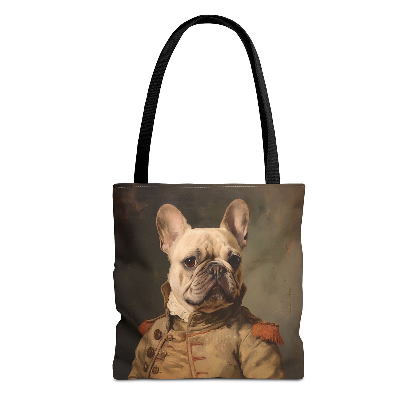 Regal French Bulldog Canvas Tote Bag, Vintage-Style Dog Lover Gift