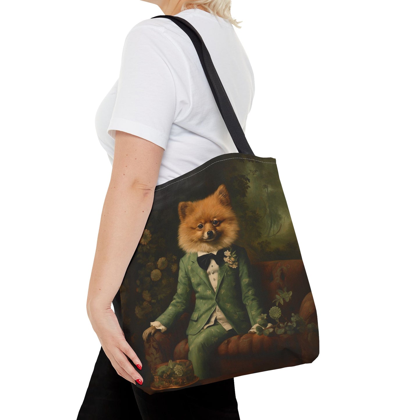 Regal Pomeranian Tote Bag, Eco-Friendly Canvas Art Shopper