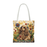 Cocker Spaniel Garden Blooms Canvas Tote Bag - Eco-Friendly Gift