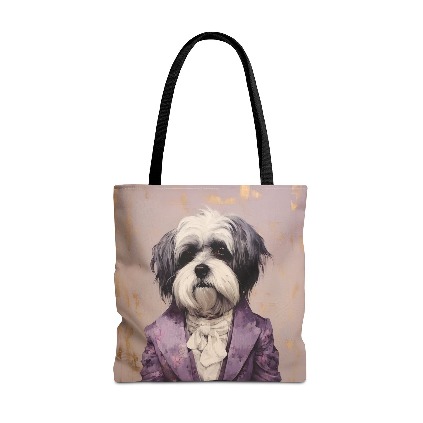 Shih Tzu Gentleman Lavender Canvas Tote Bag for Dog Lovers