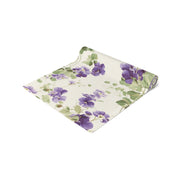 Spring Violet Table Runner | Cream and Purple Floral Décor (72" or 90")