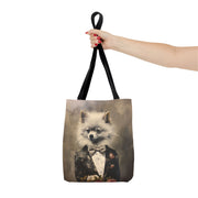 Elegant Pomeranian Portrait Tote Bag, Vintage Art Canvas for Dog Lovers