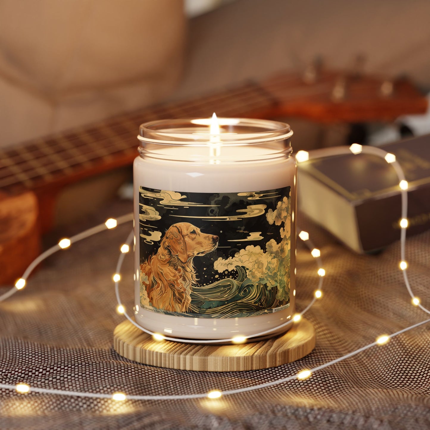 Golden Retriever Artisan Candle - Ocean Breeze Design