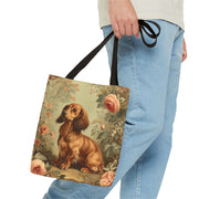 Dachshund Garden Charm Tote Bag - Floral Eco-Friendly Shopper