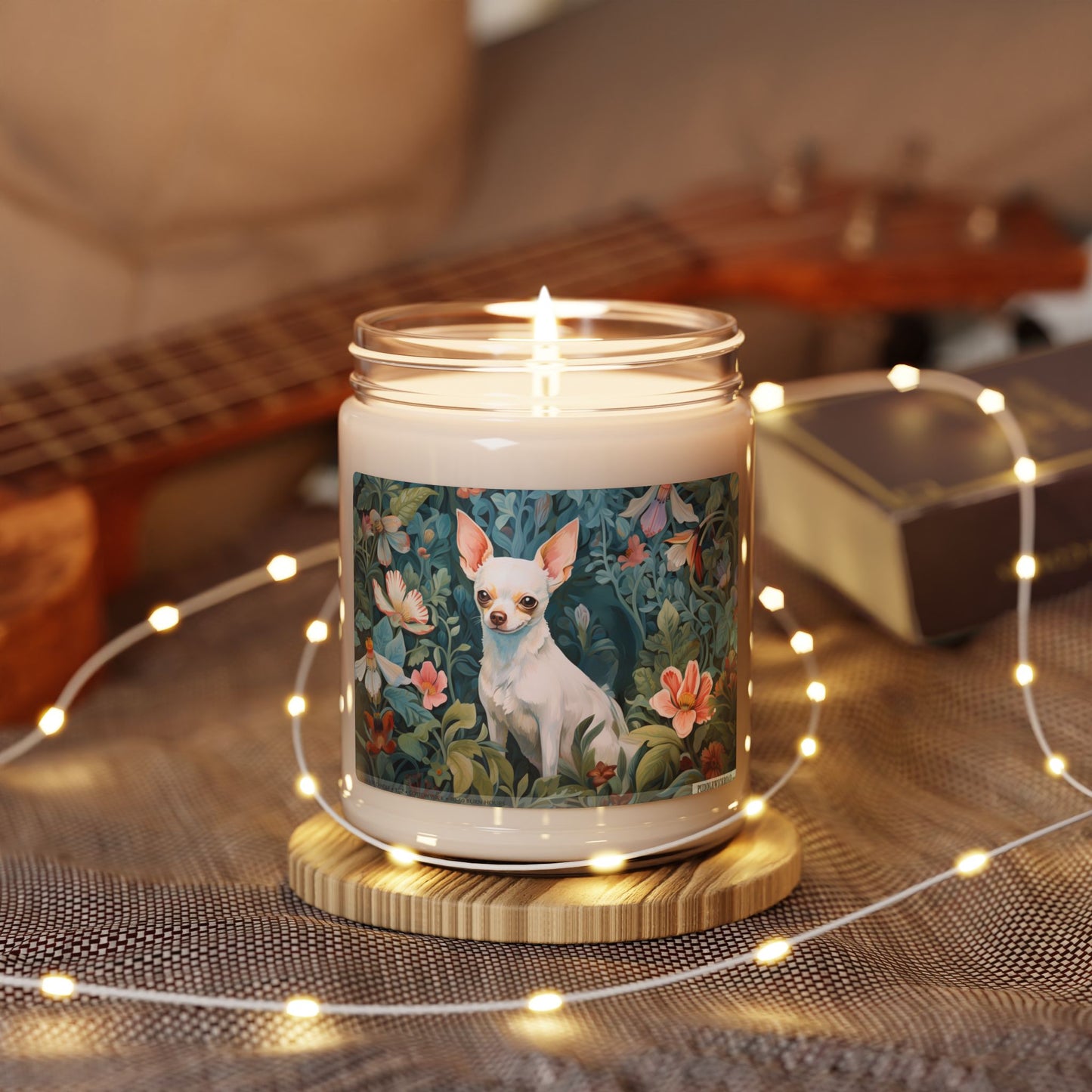 Charming Chihuahua Candle – Floral Art Dog Lover Gift