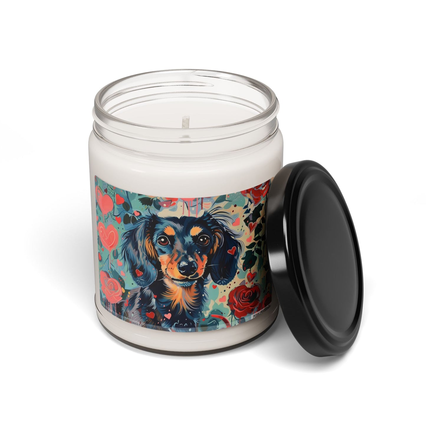 Dachshund Love Memorial Soy Candle with Heartfelt Art