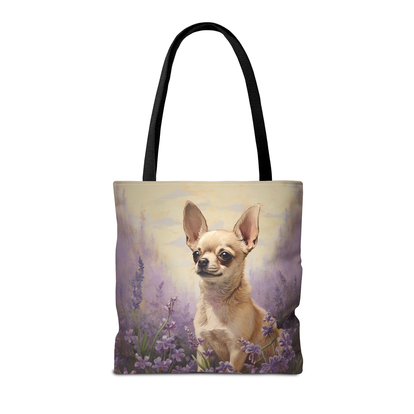 Lavender Bliss Chihuahua Canvas Tote Bag for Dog Lovers