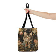 Maine Coon Cat Floral Art Tote Bag, Stylish Gift for Cat Lovers