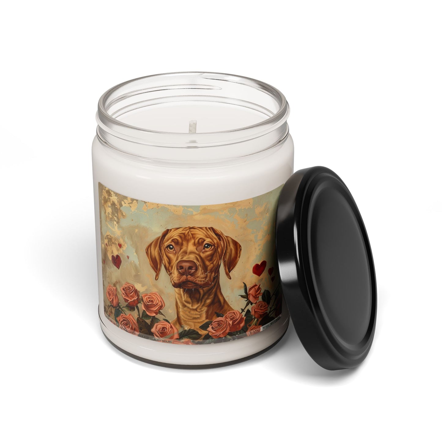 Vizsla Forever Candle – Elegant Dog Lover Gift with Roses