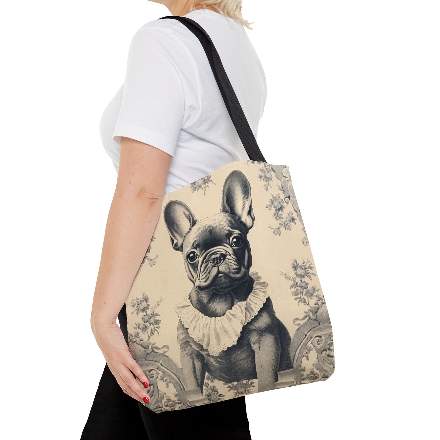 Chic French Bulldog Canvas Tote Bag – Elegant Dog Lover Gift