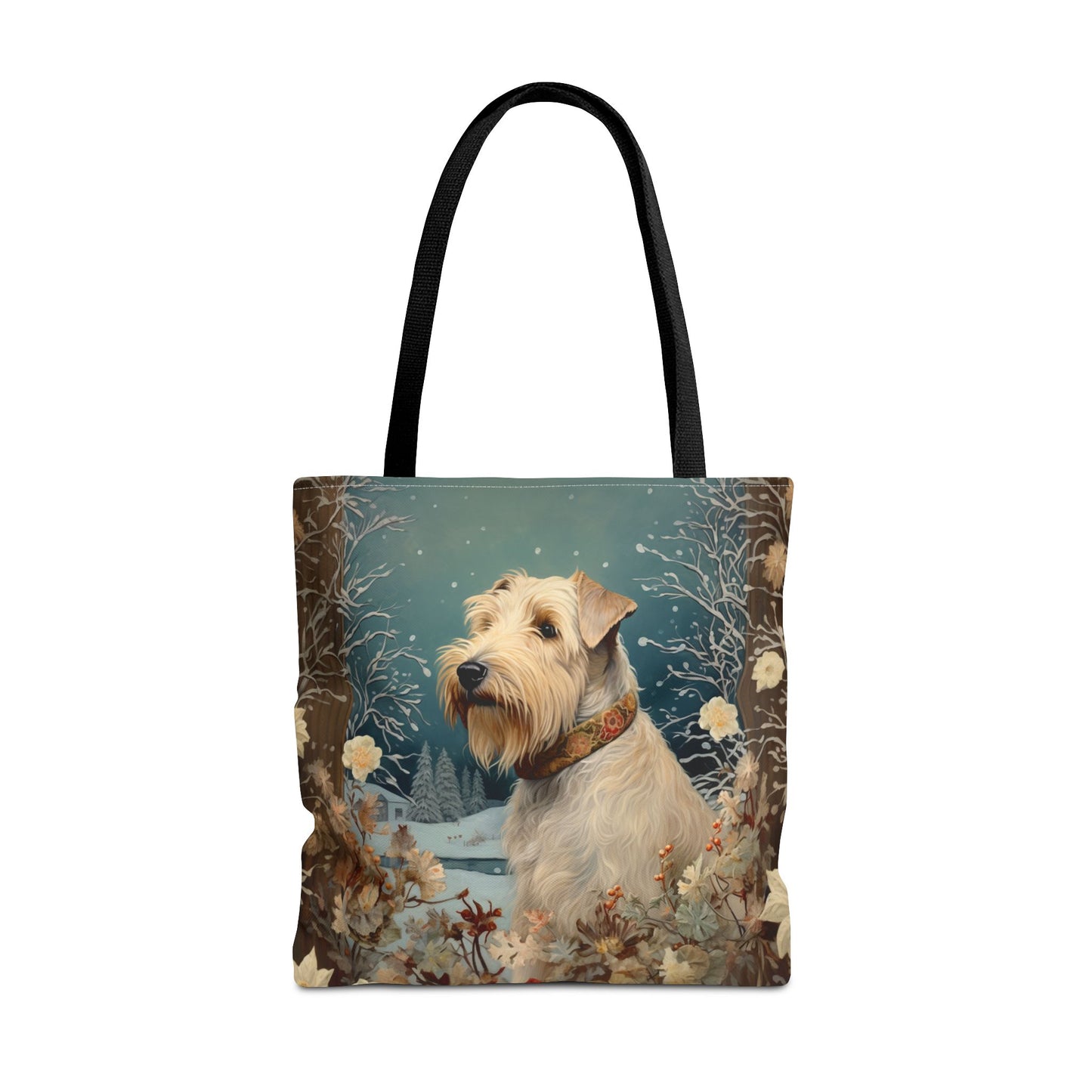 Wheaten Terrier Winter Charm Tote Bag, Eco-Friendly Canvas Gift