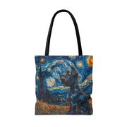 Starry Night Schnauzer Tote Bag – Artistic Dog Lover's Canvas Bag