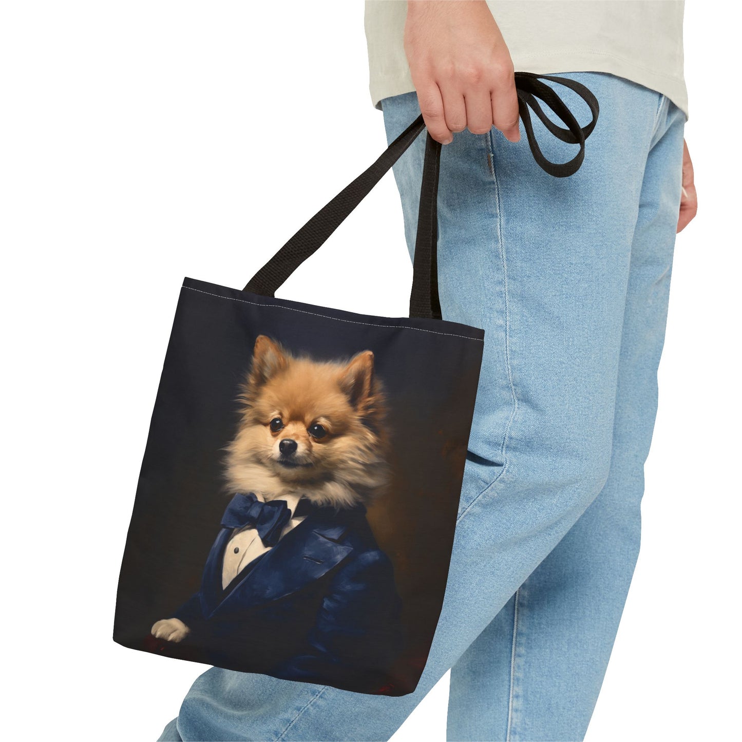 Regal Pomeranian Canvas Tote Bag – Elegant Design for Dog Lovers