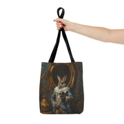 Baroque Bunny Art Tote Bag, Elegant Canvas for Market & Beach