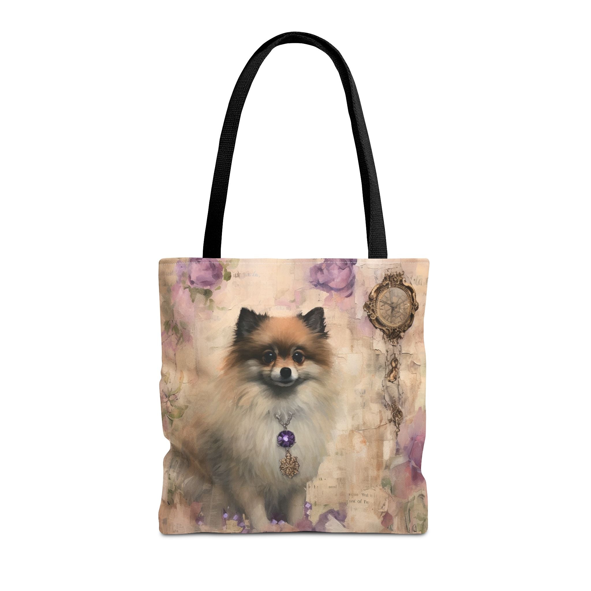 Charming Pomeranian Tote Bag, Floral Vintage Design for Dog Lovers