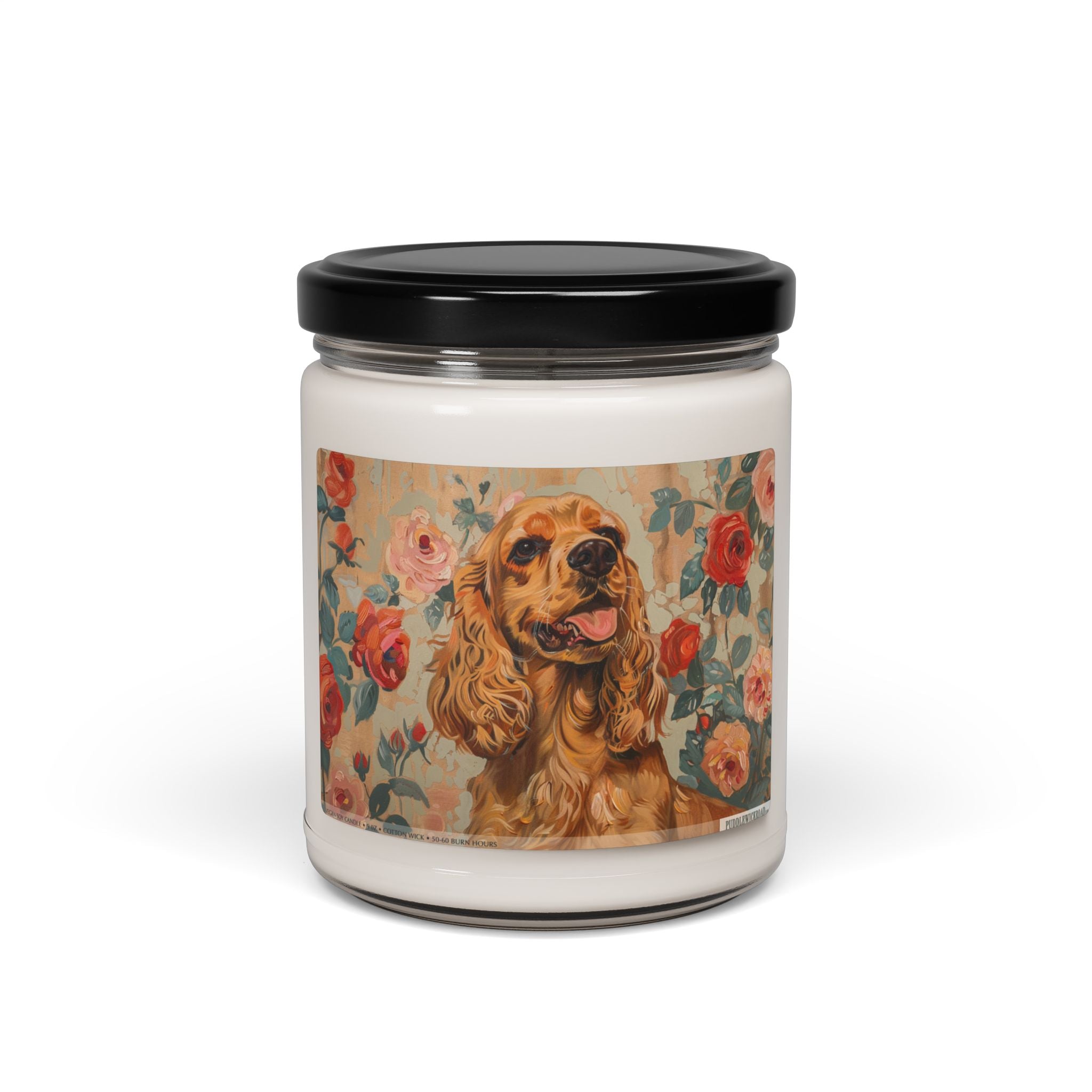 Golden Cocker Spaniel Candle – Vintage Floral Dog Lover Gift