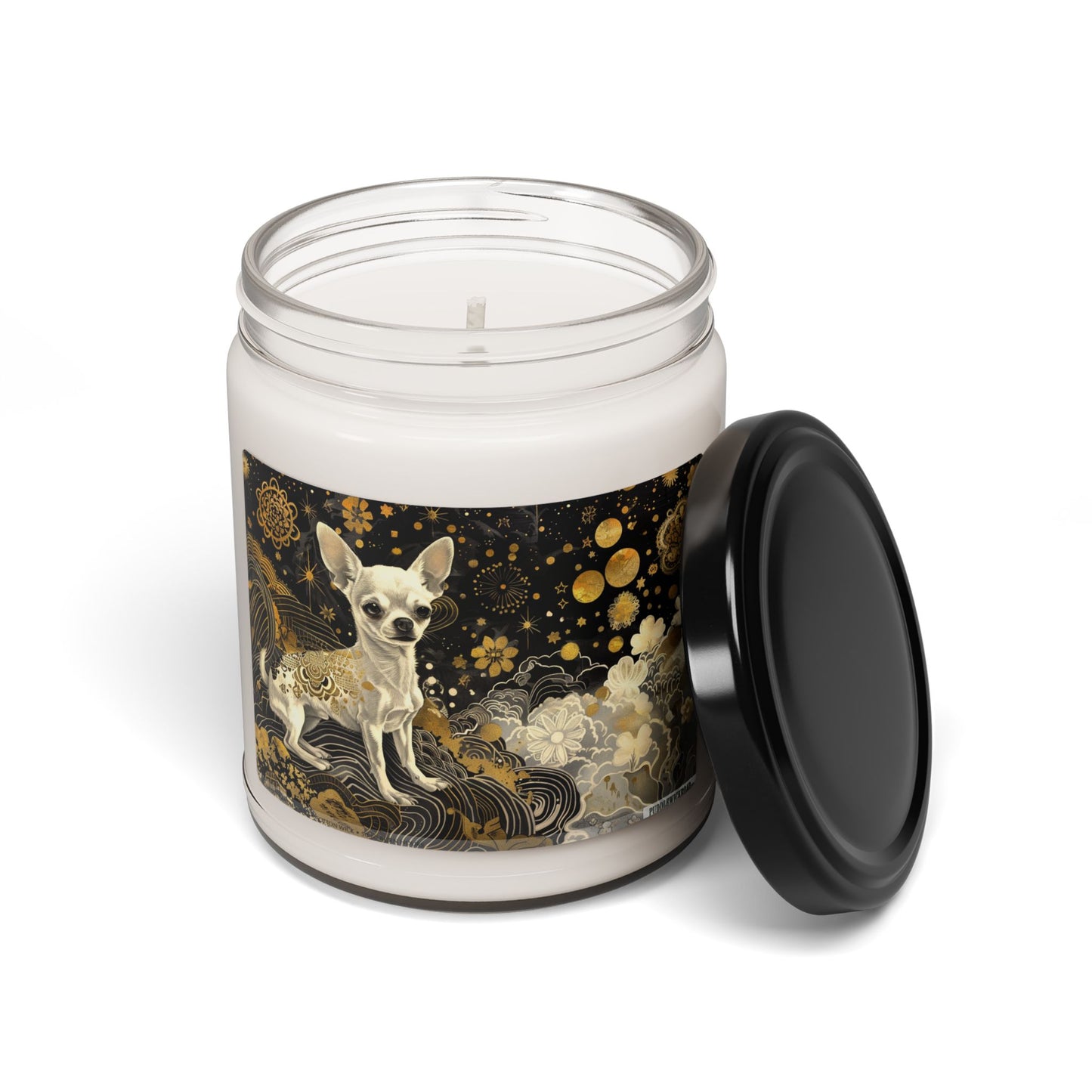 Charming Chihuahua Candle – Elegant Pet Lover’s Gift with Vintage Art