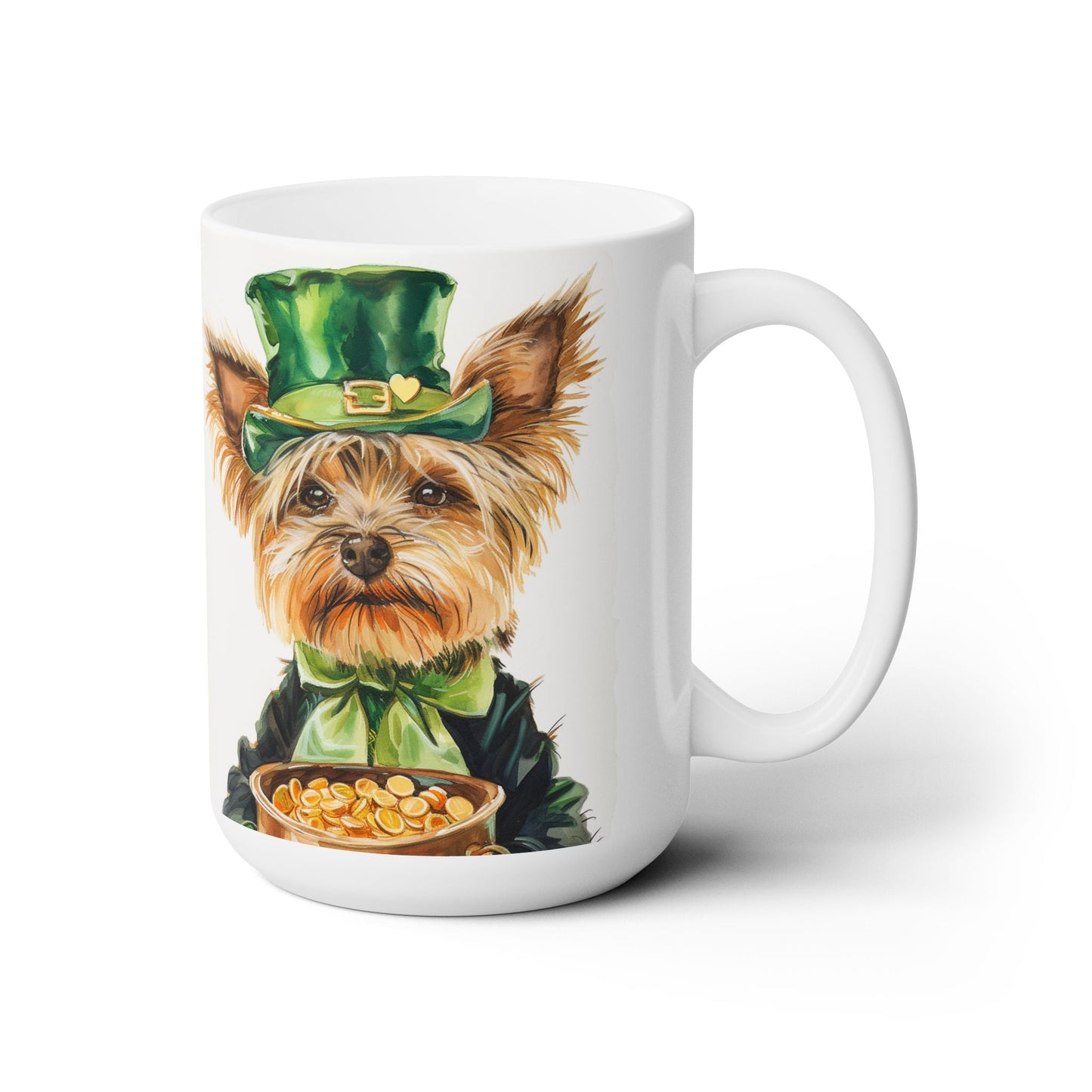 Yorkie Leprechaun St. Patrick's Day Mug – Cute Yorkshire Terrier Coffee Cup Gift