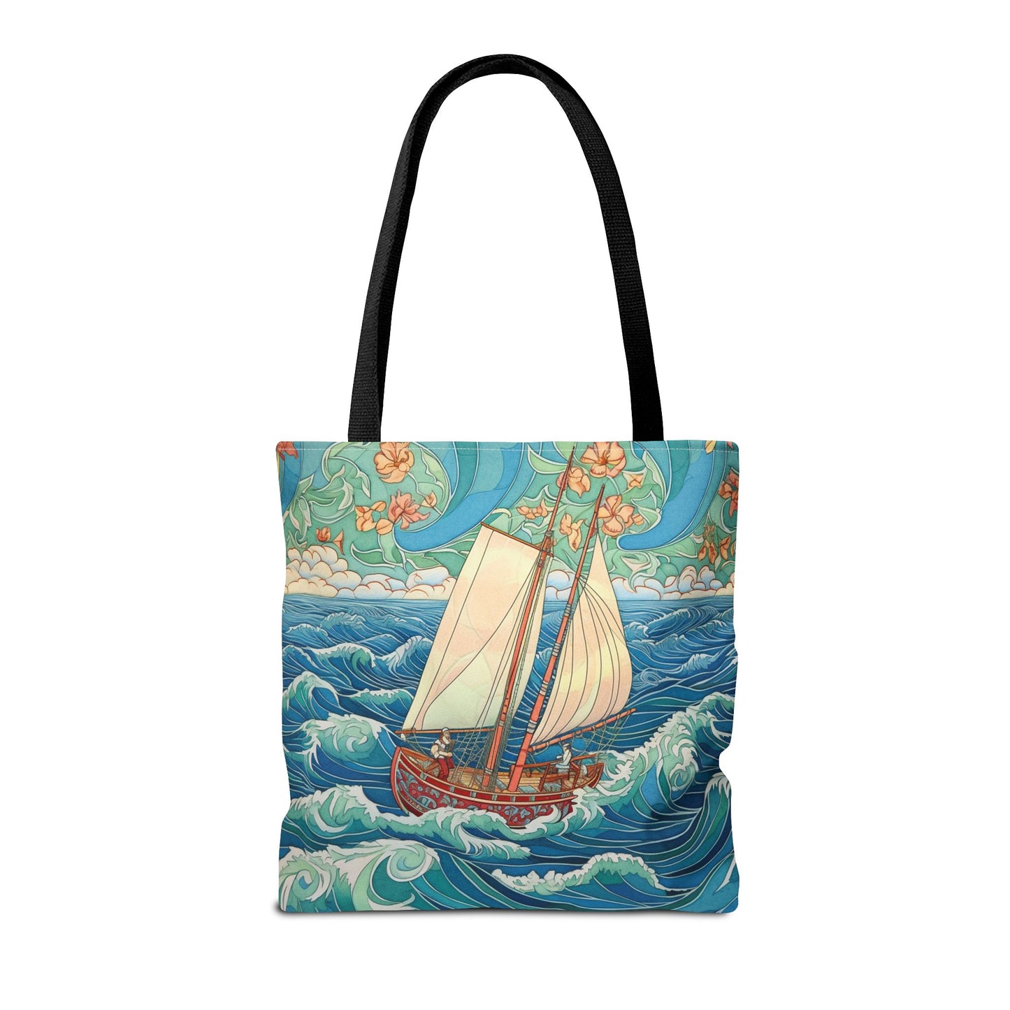 Sailboat Adventure Tote Bag, Ocean-Themed Eco-Friendly Shopping Bag