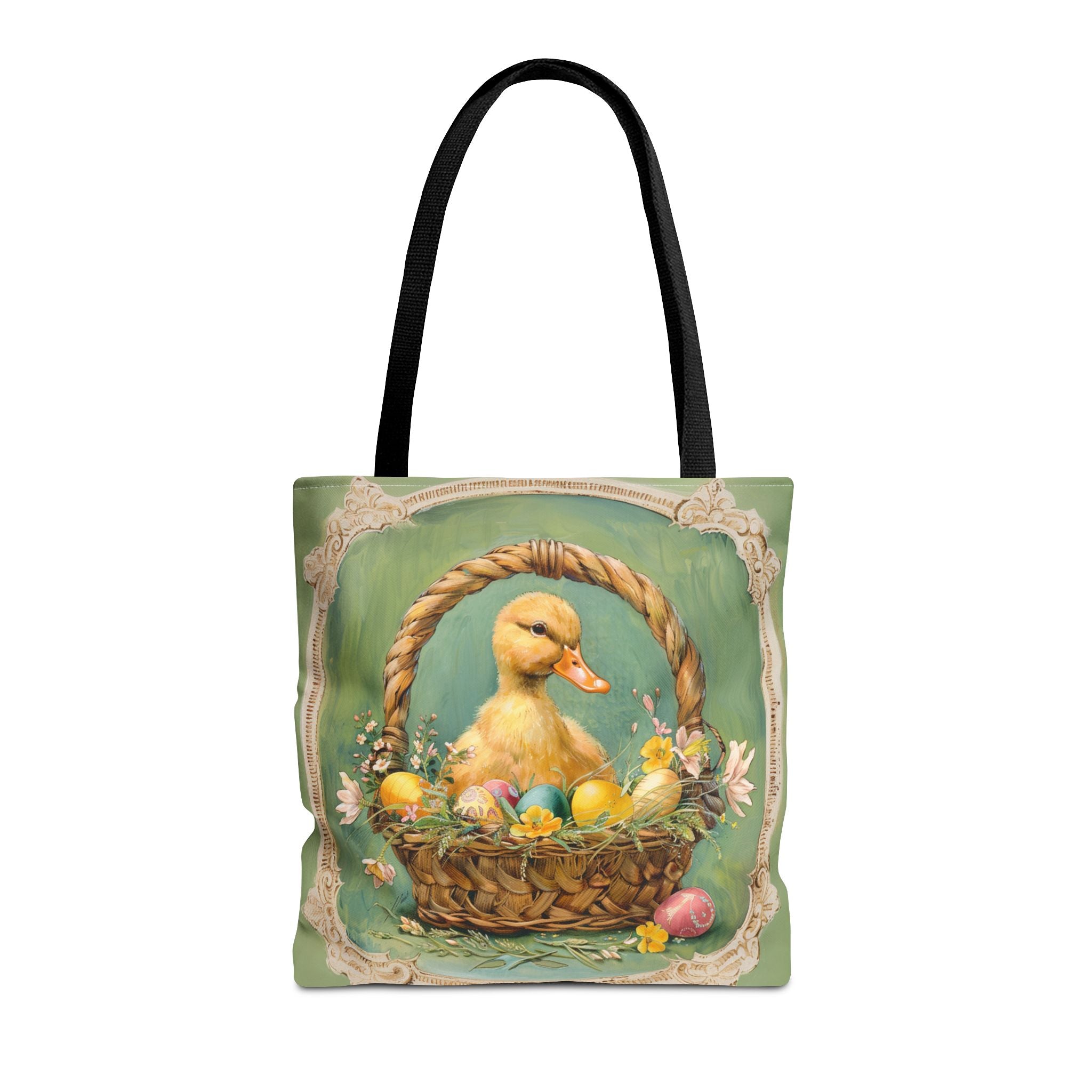 Whimsical Easter Duckling Tote Bag, Vintage Spring Design