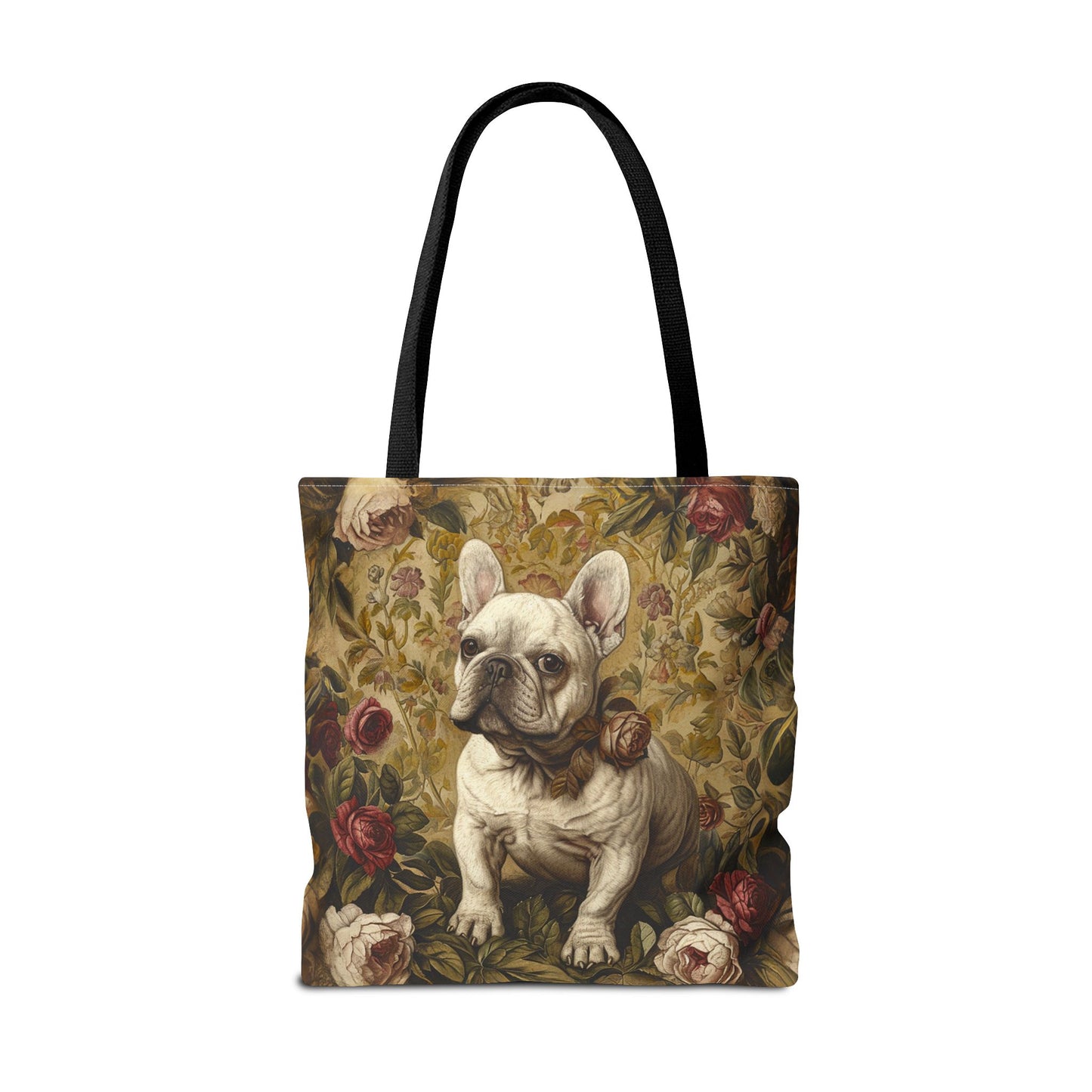 Chic French Bulldog Tote Bag with Vintage Floral Design