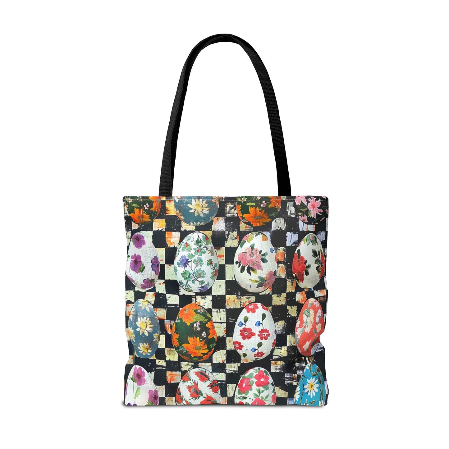 Floral Easter Egg Tote Bag, Eco-Friendly Canvas for Spring Outings