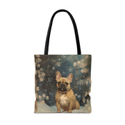 French Bulldog Winter Magic Tote Bag, Artistic Dog Lover Gift, Eco-Friendly