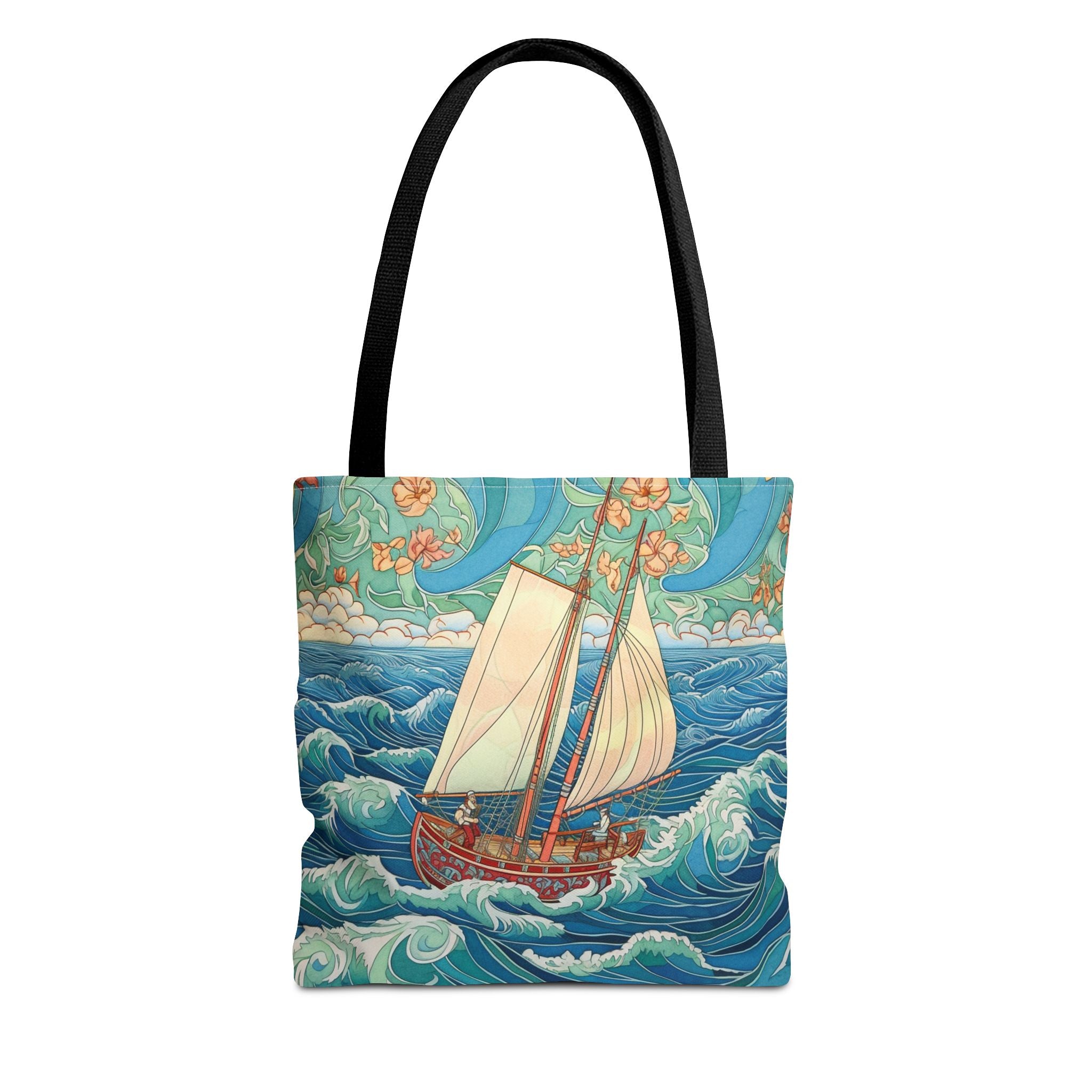 Sailboat Adventure Tote Bag, Ocean-Themed Eco-Friendly Shopping Bag