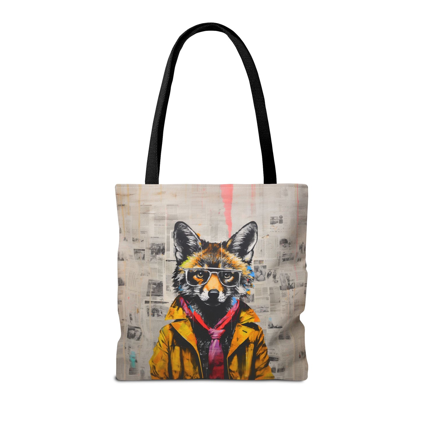 Urban Fox Canvas Tote Bag, Stylish Art Design for Eco-Friendly Shopping