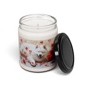 Samoyed Love Soy Candle – Cute Pet Lover Gift with Roses and Hearts