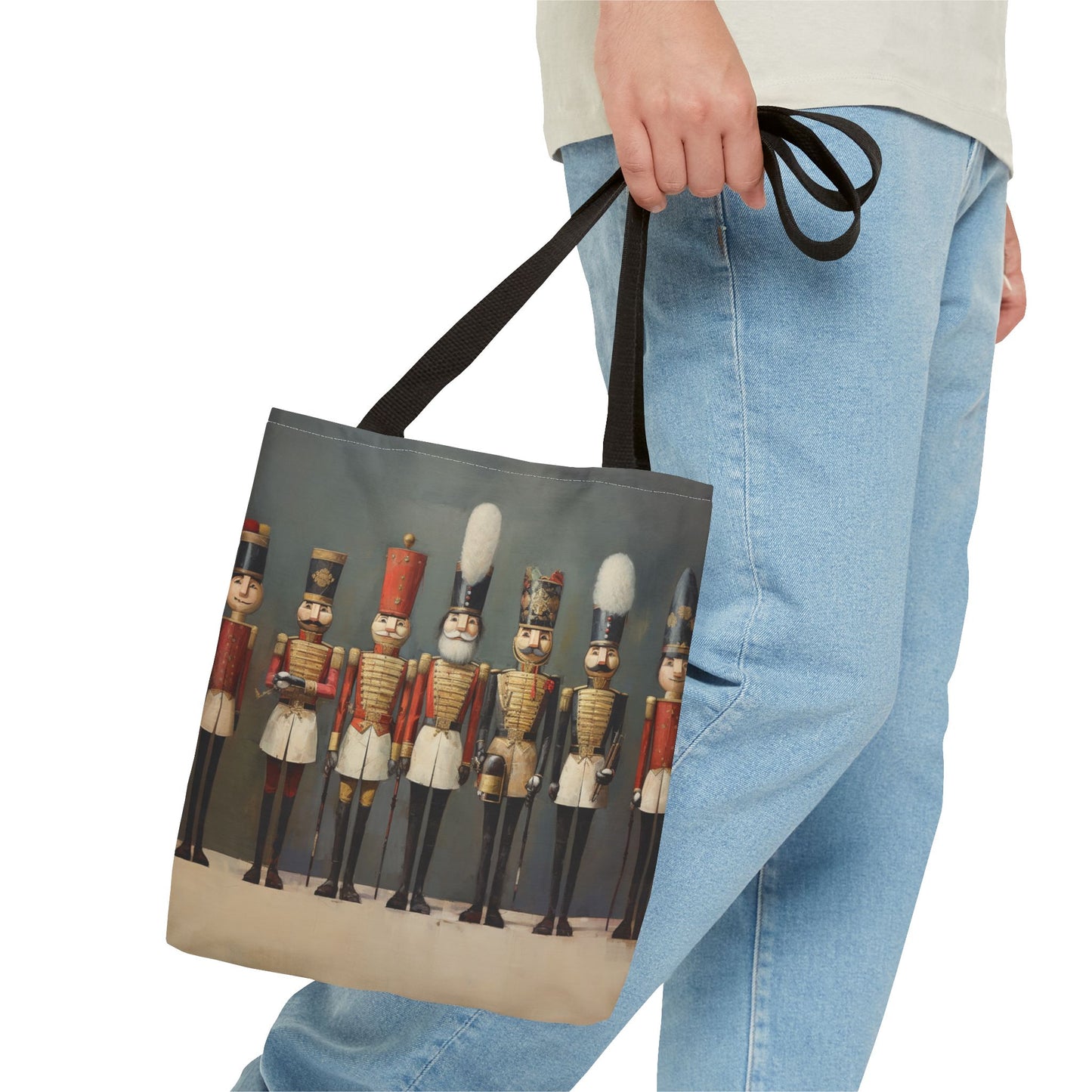 Nutcracker Brigade Holiday Tote Bag, Artistic Festive Design