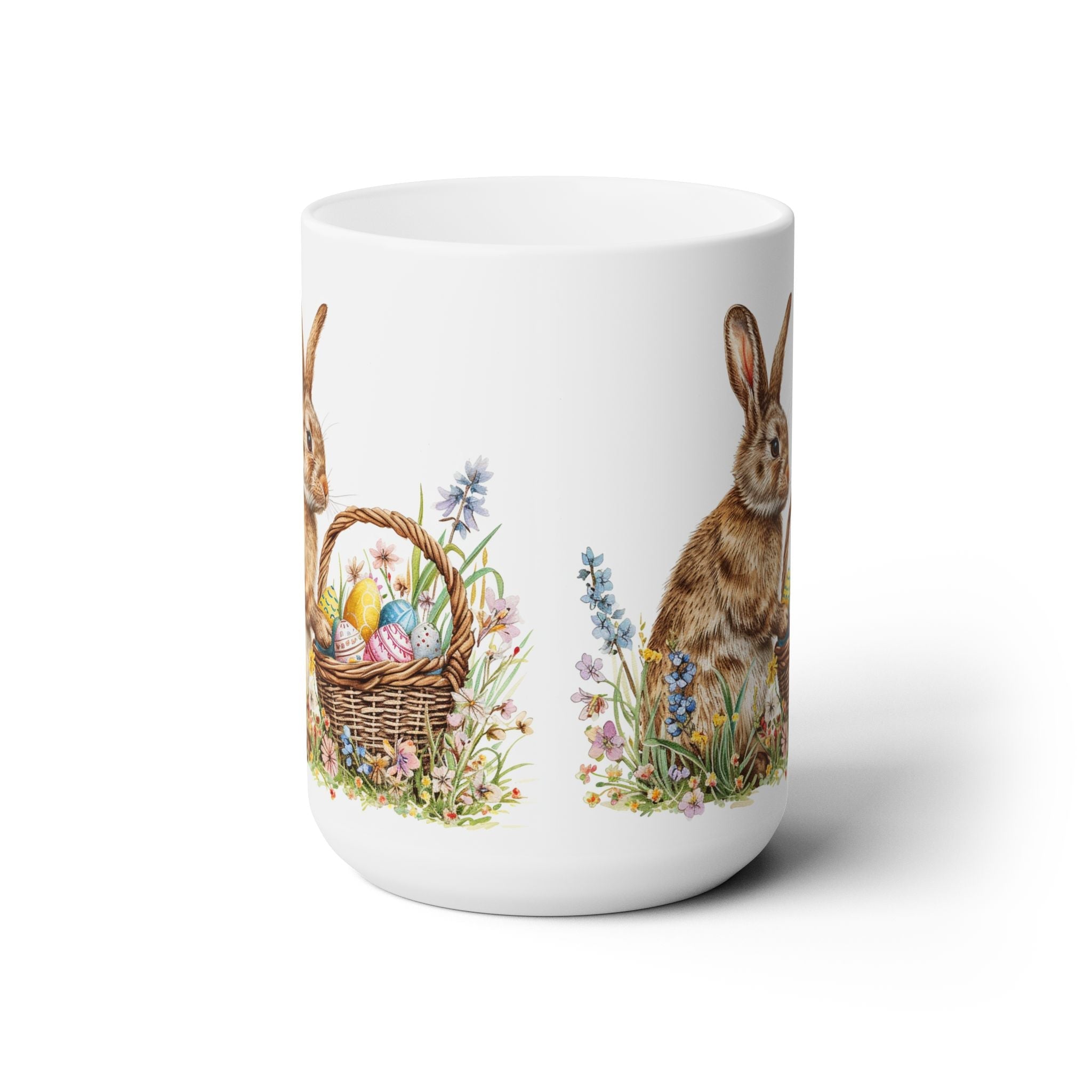 Easter Bunny and Spring Floral Coffee Mug