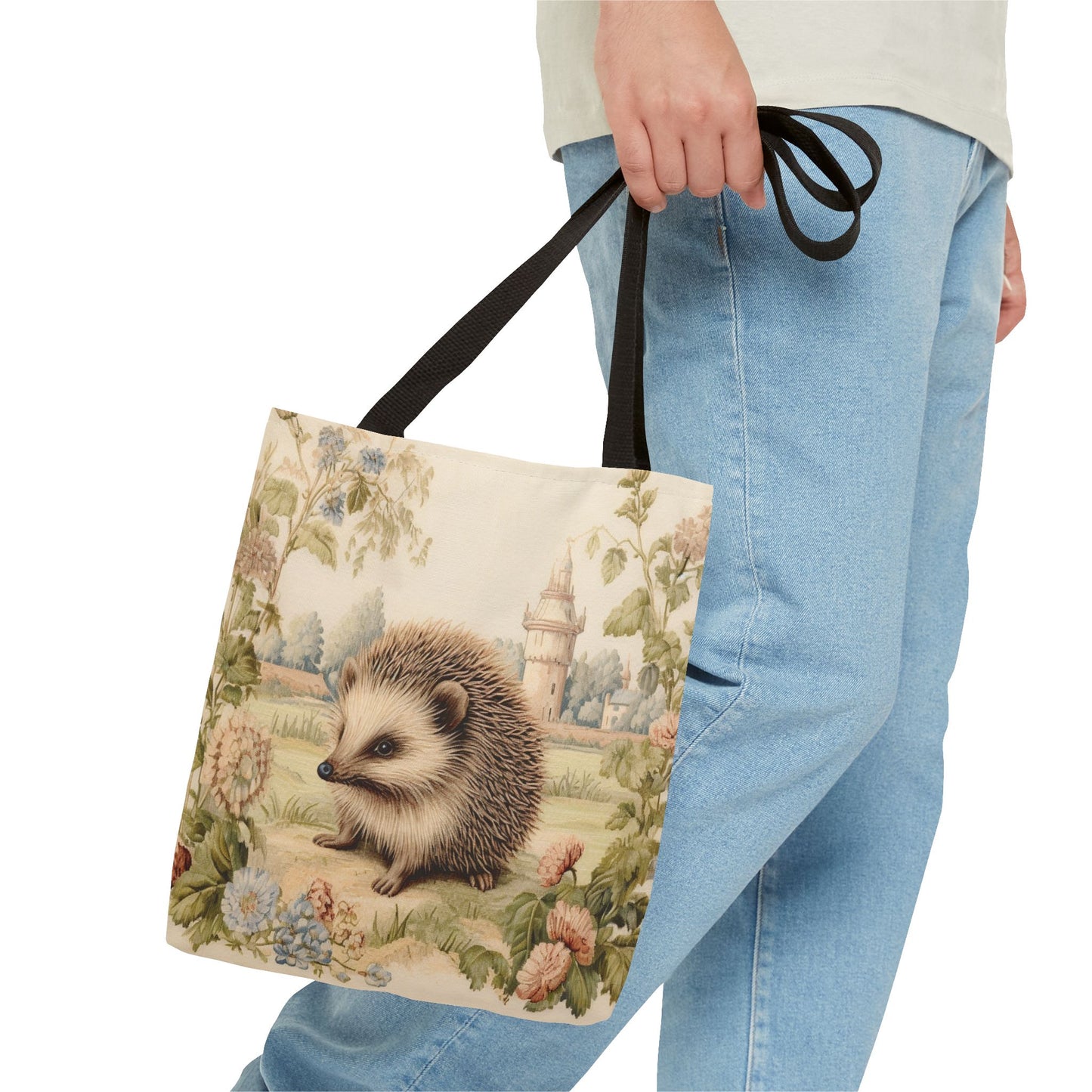 Hedgehog Enchanted Garden Tote Bag, Eco-Friendly & Stylish Canvas Bag