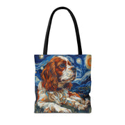 Cavalier King Charles Spaniel Starry Night Art Tote Bag, Eco-Friendly Gift