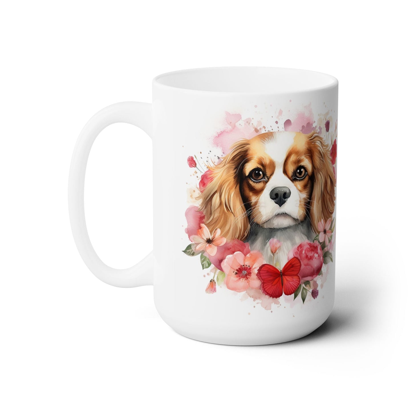 Cavalier King Charles Spaniel Floral Valentine's Mug | Dog Mom Gift