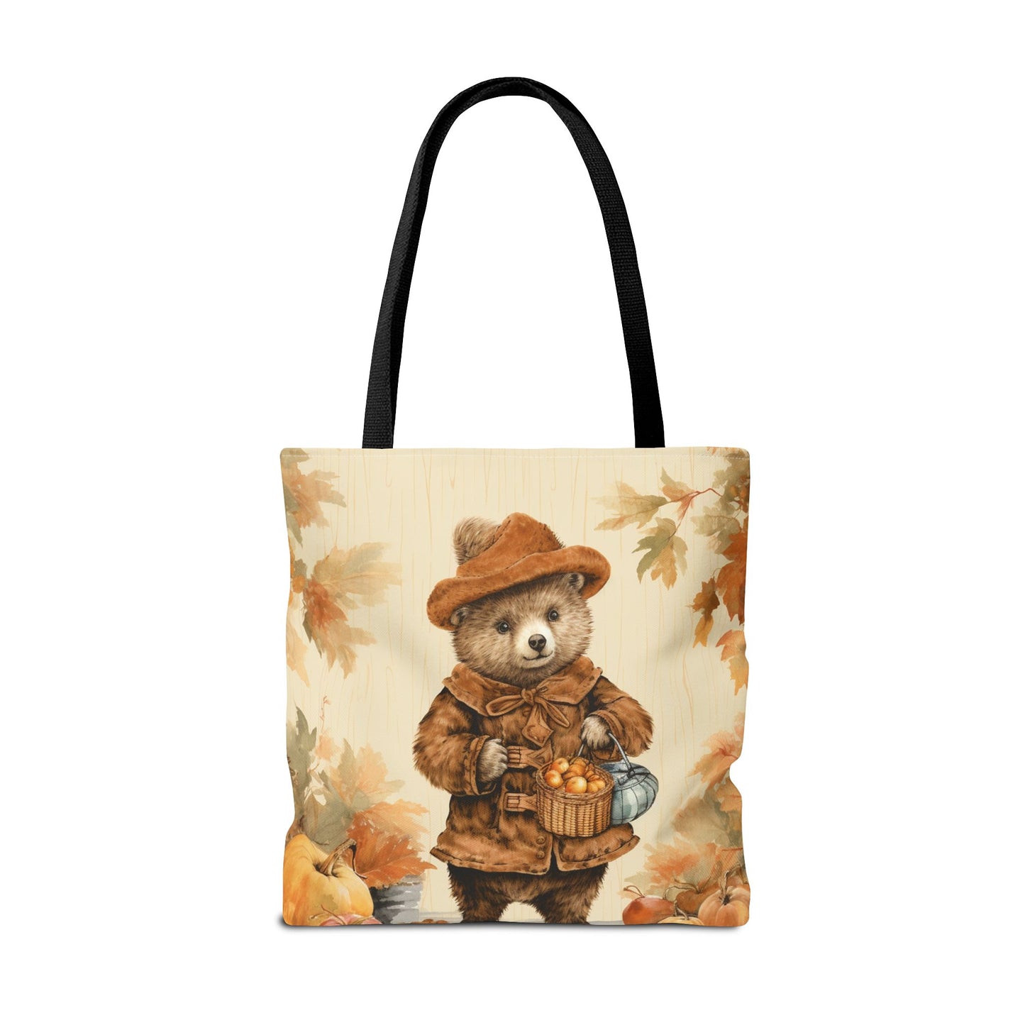 Autumn Harvest Bear Tote with Cozy Fall Vibes, Perfect Gift for Nature Lovers