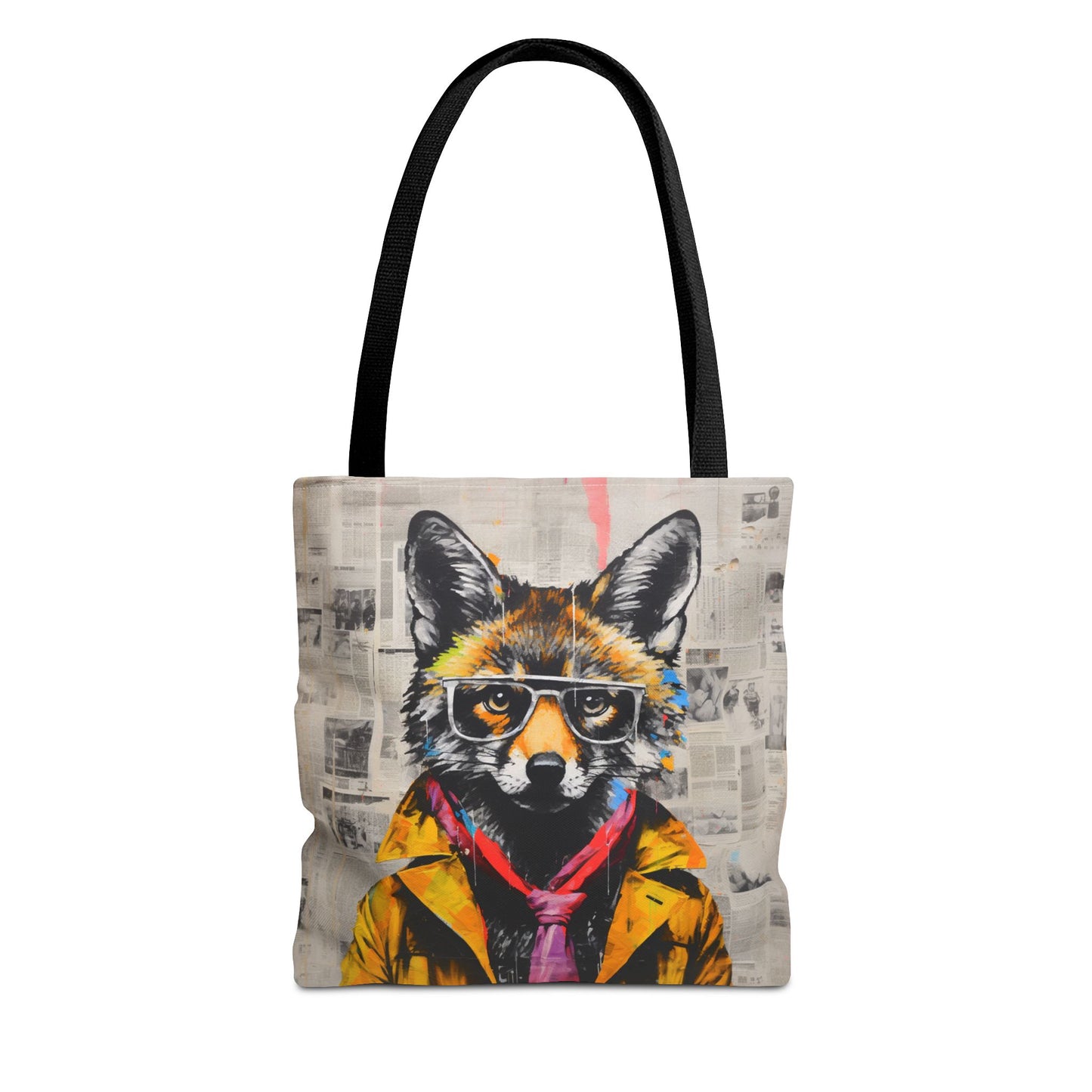 Stylish Urban Fox Tote Bag with Trendy Glasses Design, Eco-Friendly