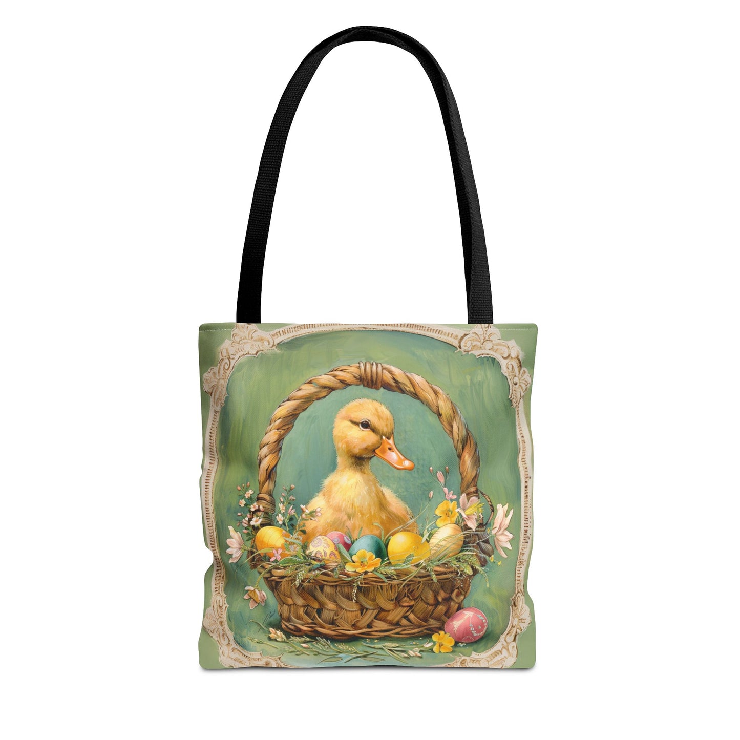 Whimsical Easter Duckling Tote Bag, Vintage Spring Design