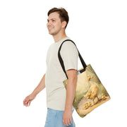 Charming Yellow Ducklings Canvas Tote Bag, Eco-Friendly Market Companion