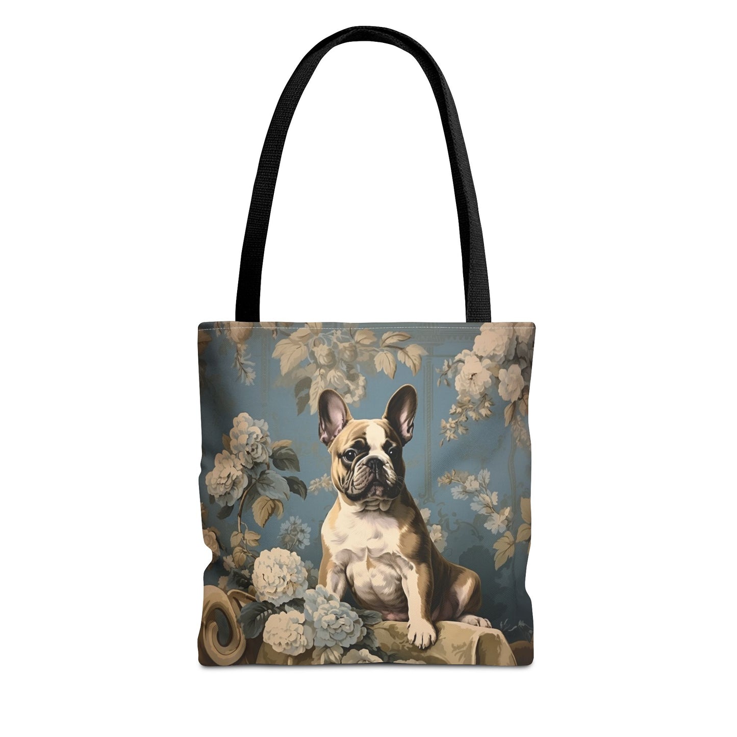 French Bulldog Floral Elegance Canvas Tote Bag, Stylish Gift for Dog Lovers