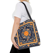 Golden Daisy Floral Tote Bag - Eco-Friendly Canvas Market Tote