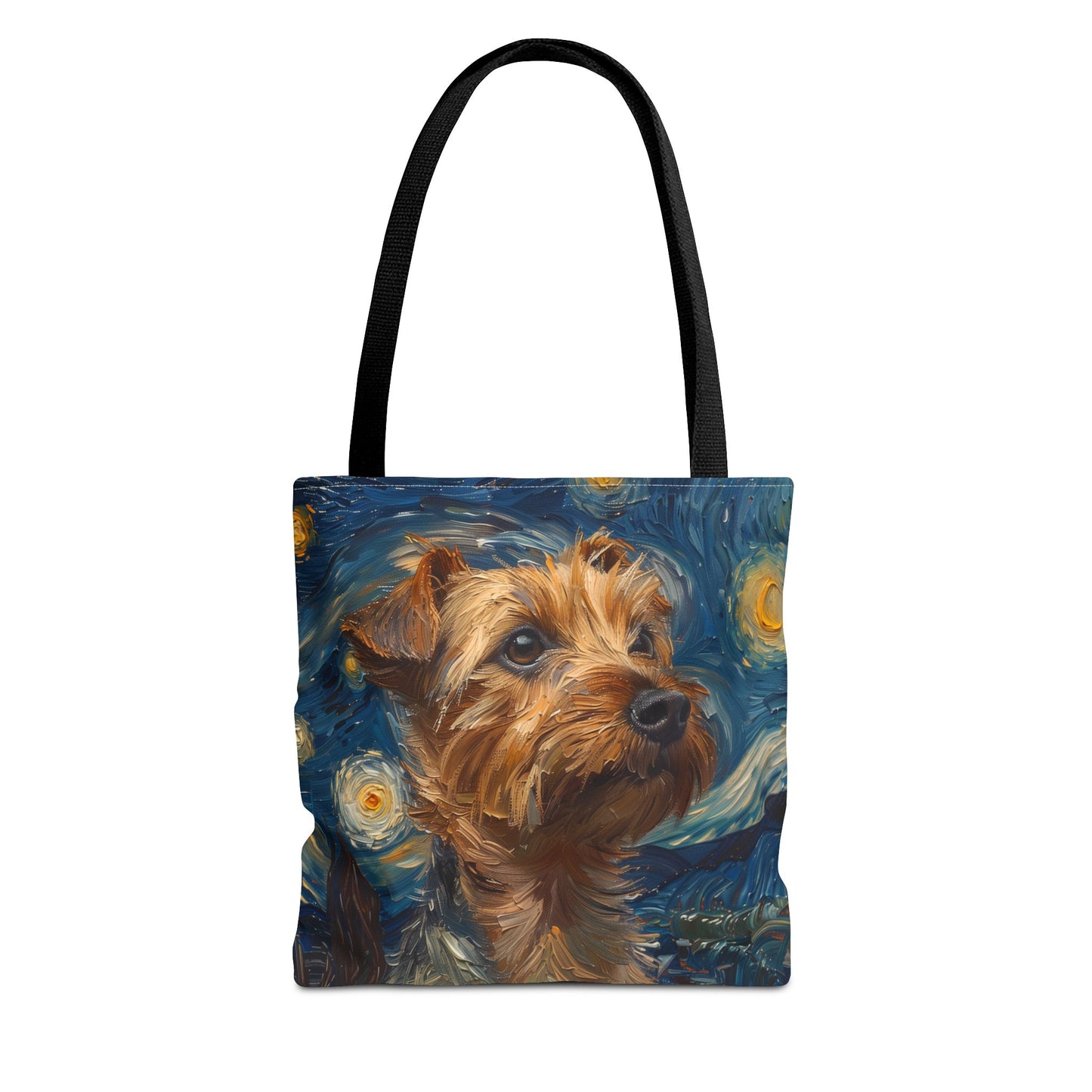 Yorkie Starry Night Canvas Tote, Artistic Eco-Friendly Dog Lover Bag