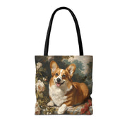 Majestic Corgi Floral Art Tote Bag – Eco-Friendly and Stylish