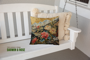 Golden Bloom Elegance Throw Pillow – Modern Asian-Inspired Décor