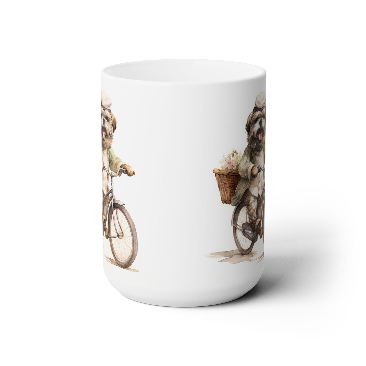 Shih Tzu Cyclist Mug – Cute Dog Lover Coffee Cup Gift