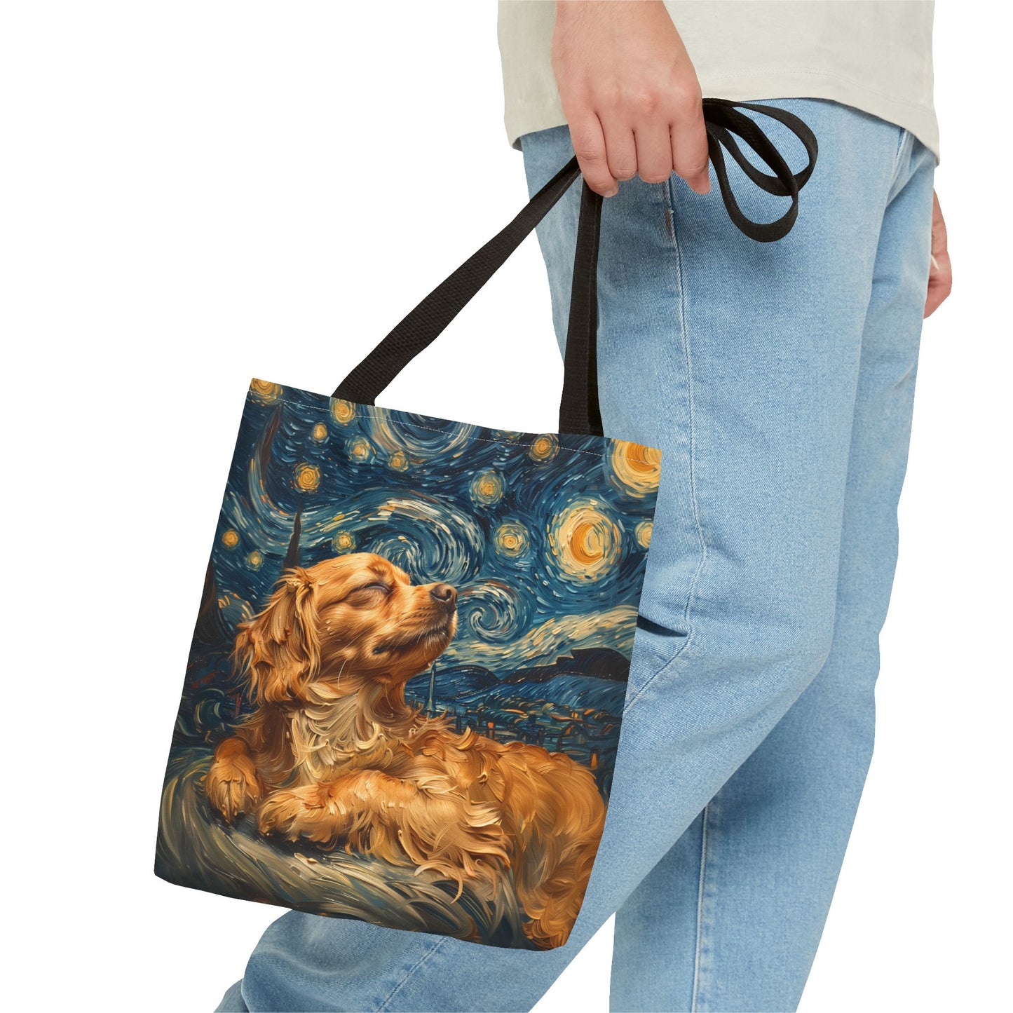 Golden Cocker Spaniel Starry Night Canvas Tote Bag, Dog Lover Gift